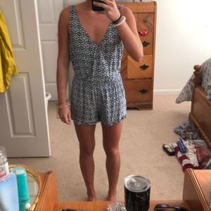 Light blue patterned romper